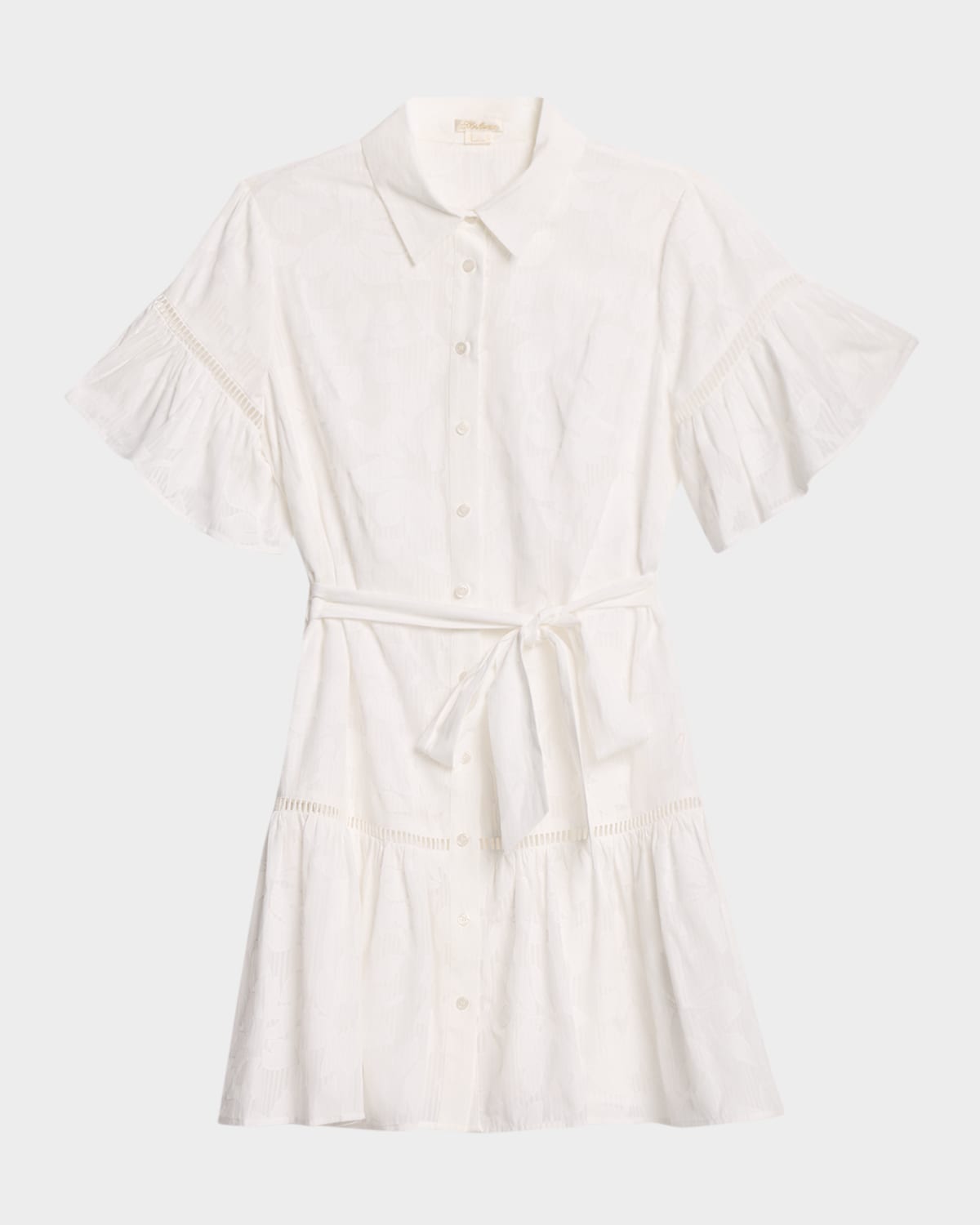 Shoshanna Floral Ruffle Mini Shirtdress