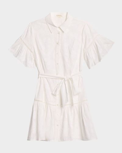Shoshanna Floral Ruffle Mini Shirtdress