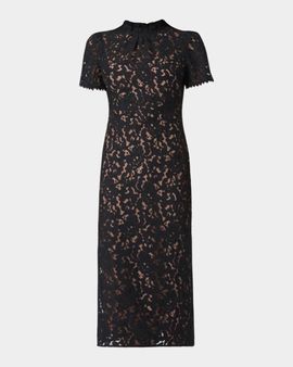Shoshanna Hudson Corded Lace Column Midi Dress