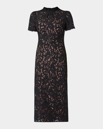 Shoshanna Hudson Corded Lace Column Midi Dress