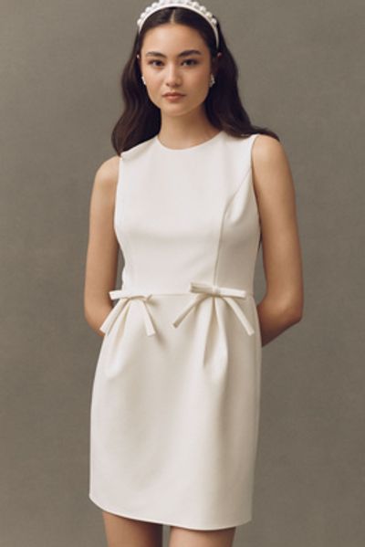 Shoshanna London Bow Detail Crepe Mini Dress