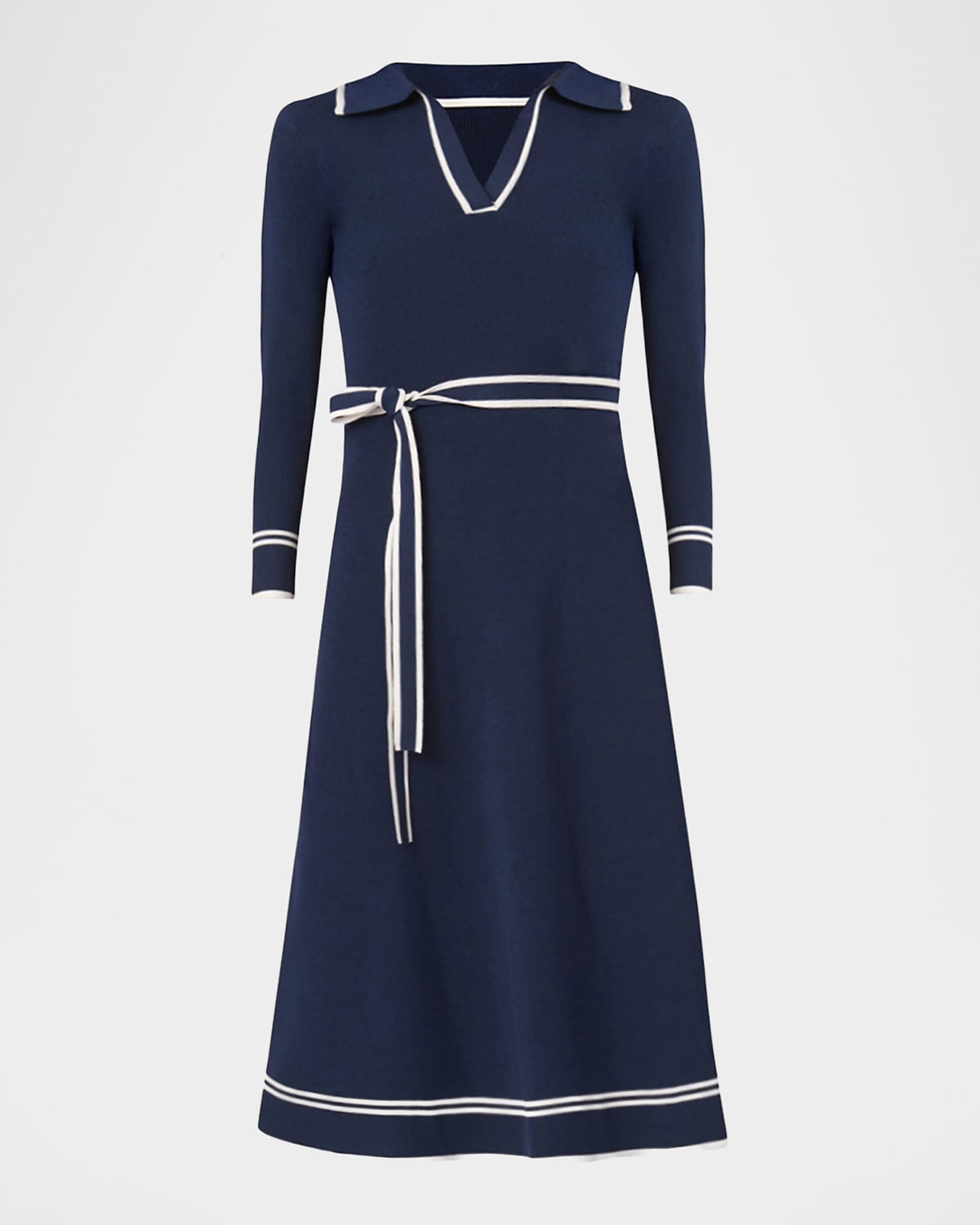 Shoshanna Malia Tie-Waist A-Line Midi Dress