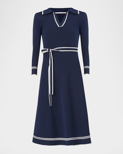 Shoshanna Malia Tie-Waist A-Line Midi Dress