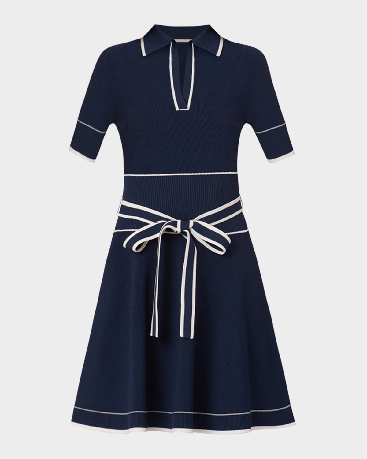 Shoshanna Maren Contrast-Trim Rib Knit Mini Dress