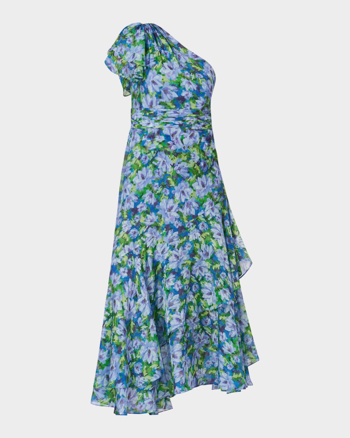 Shoshanna Melody One-Shoulder Floral Tiered Maxi Dress