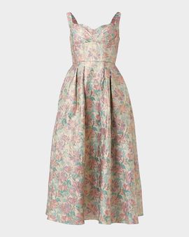 Shoshanna Ophelia Brocade Midi Dress
