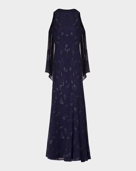 Shoshanna Quinn Metallic Lurex Maxi Dress