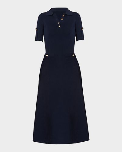 Shoshanna Saylor Button-Embellished Knit Midi Dress