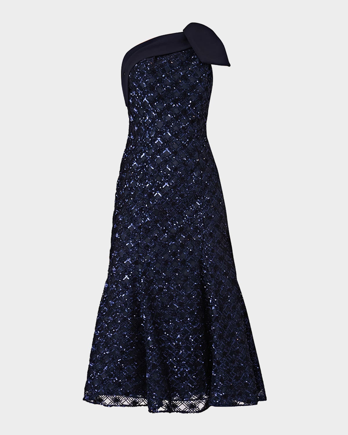 Shoshanna Selina One-Shoulder Sequin Midi Dress