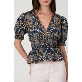 Shoshanna Shoshanna Balinese Palm Print Jocelyn Top