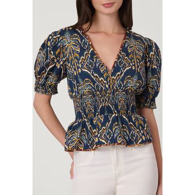 Shoshanna Shoshanna Balinese Palm Print Jocelyn Top