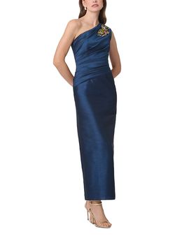 chinese dress ladies Contrast Scalloped Lace And Velvet Column Gown Black  Roland Mouret
