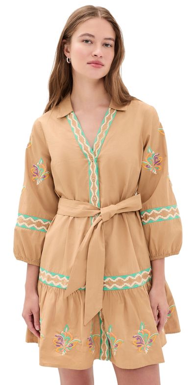 Shoshanna Shoshanna Ellery Dress Khaki/Multi