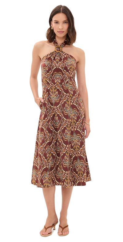 Shoshanna Shoshanna Lainey Midi Dress Bronze Multi