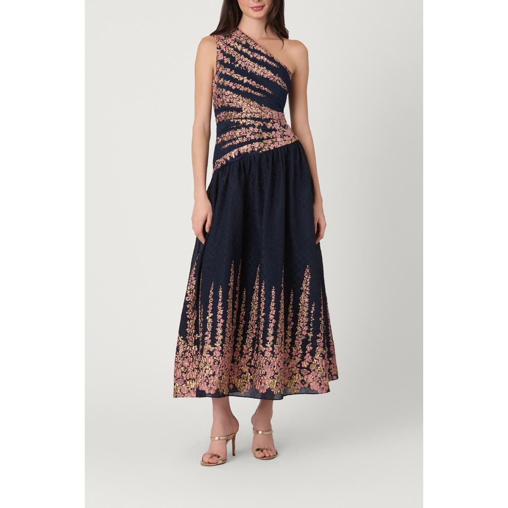 Shoshanna Shoshanna Lotus Border Jacquard Midnight Henderson Dress