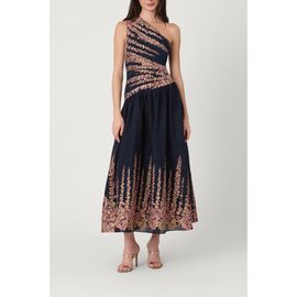 Shoshanna Shoshanna Lotus Border Jacquard Midnight Henderson Dress