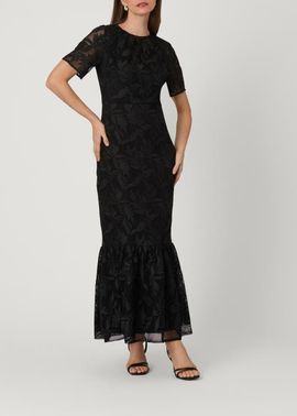 Shoshanna Shoshanna Midnight Basketweave Lace Montague Dress