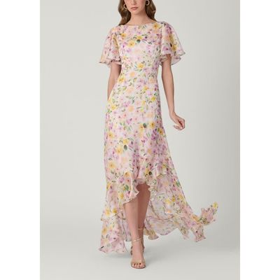 sachin and babi light blue dress Maxi flower printed romantic chiffon dress 5093 – Xiaolizi