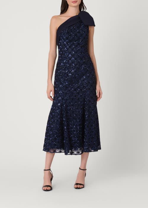 Shoshanna Shoshanna Midnight Diamond Sequin Mesh Selina Dress