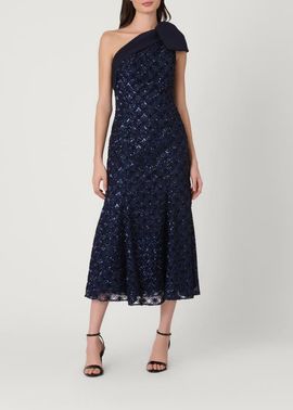 Shoshanna Shoshanna Midnight Diamond Sequin Mesh Selina Dress