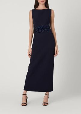 Shoshanna Shoshanna Midnight Diamond Sequin Mesh Sia Dress