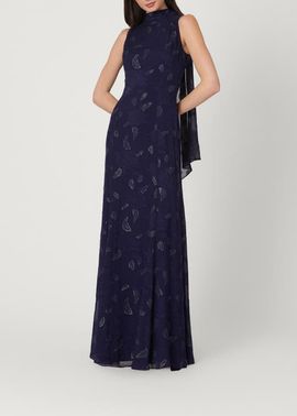 Shoshanna Shoshanna Midnight Lurex Clip Chiffon Quinn Dress