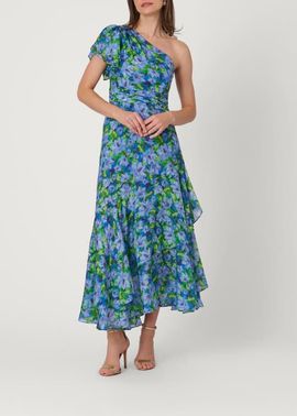 Shoshanna Shoshanna Midnight Sketched Garden Print Melody Dress