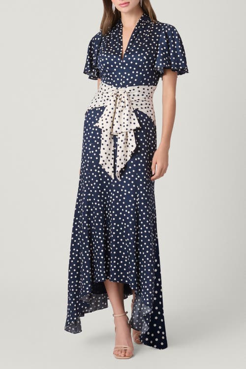 Shoshanna Shoshanna Polka Dot Satin Lane Dress