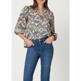 Shoshanna Shoshanna Pura Paisley Print Silbi Top