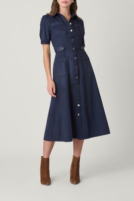 Shoshanna Shoshanna Suede and Leather Jenson Dress