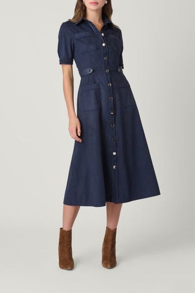 Shoshanna Shoshanna Suede and Leather Jenson Dress