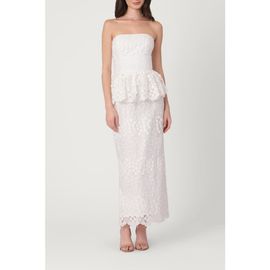 Shoshanna Shoshanna Vine Embroidered Mesh Midnight Lotus Dress