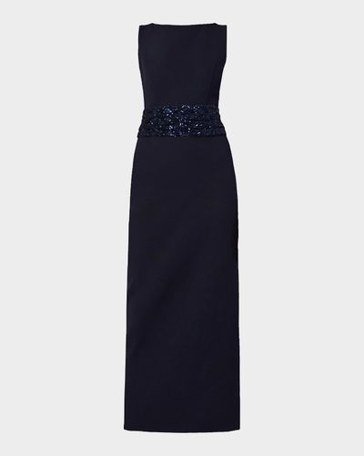 Shoshanna Sia Crepe Sequin-Embellished Maxi Dress