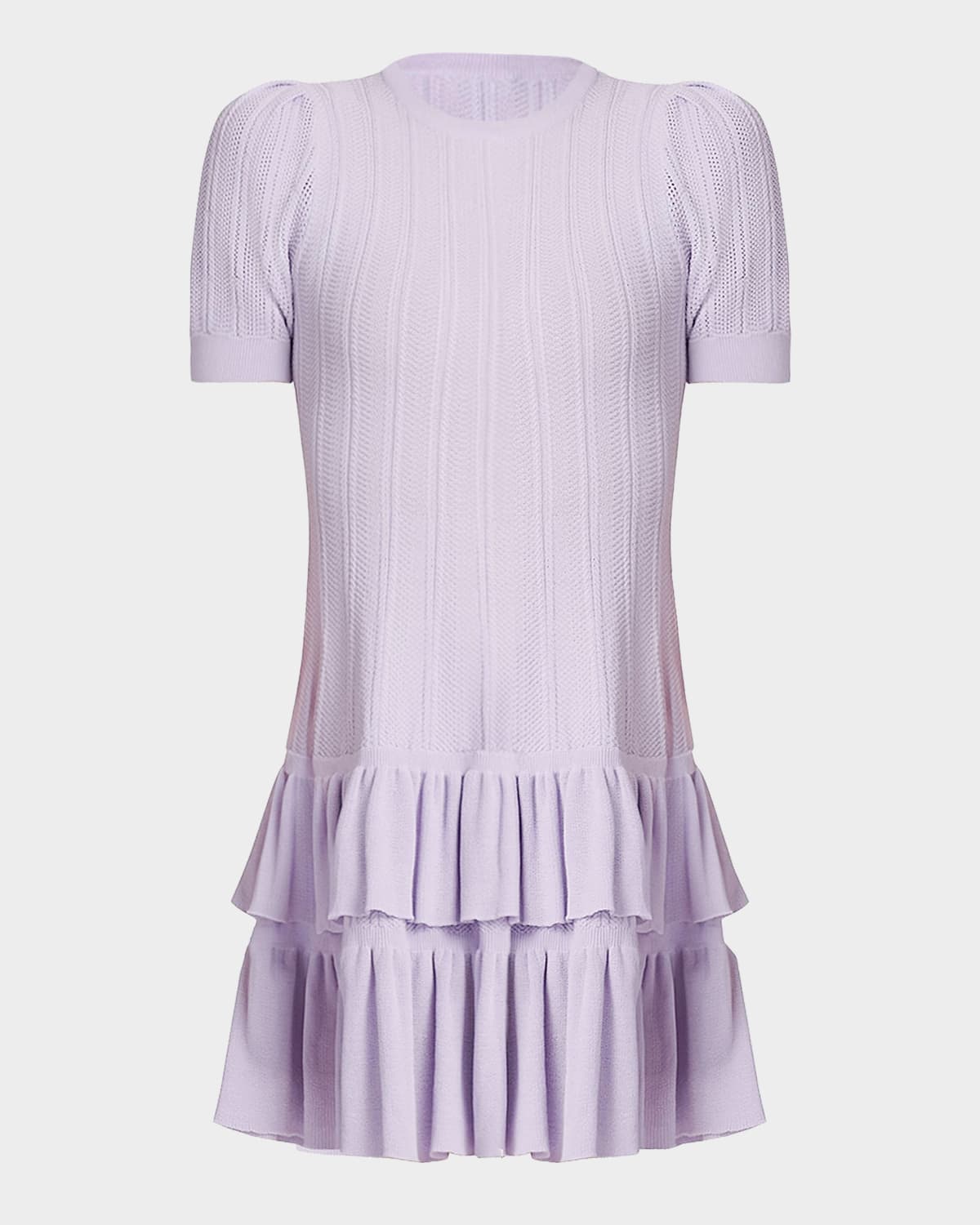 Shoshanna Sloan Pointelle Knit Ruffle Mini Dress