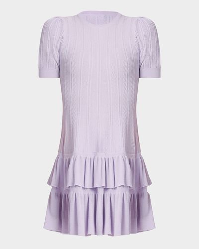 Shoshanna Sloan Pointelle Knit Ruffle Mini Dress