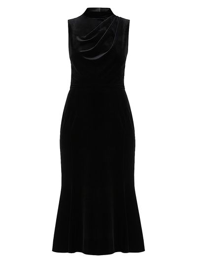 Shoshanna Women's Audrey Velvet Draped Midi-Dress