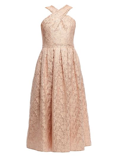 Shoshanna Women's Ivanna Floral Crisscross Halterneck Dress