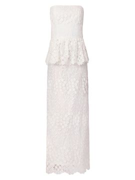 Shoshanna Women's Lotus Lace Strapless Peplum Maxi Dress