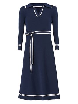 Shoshanna Women's Malia Tie-Waist A-Line Midi Dress