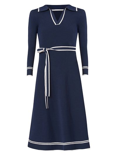 Shoshanna Women's Malia Tie-Waist A-Line Midi Dress