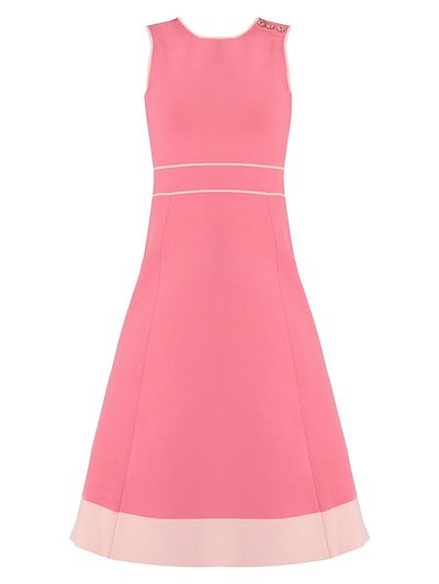 Shoshanna Women's Tiffany Button-Shoulder Midi Dress
