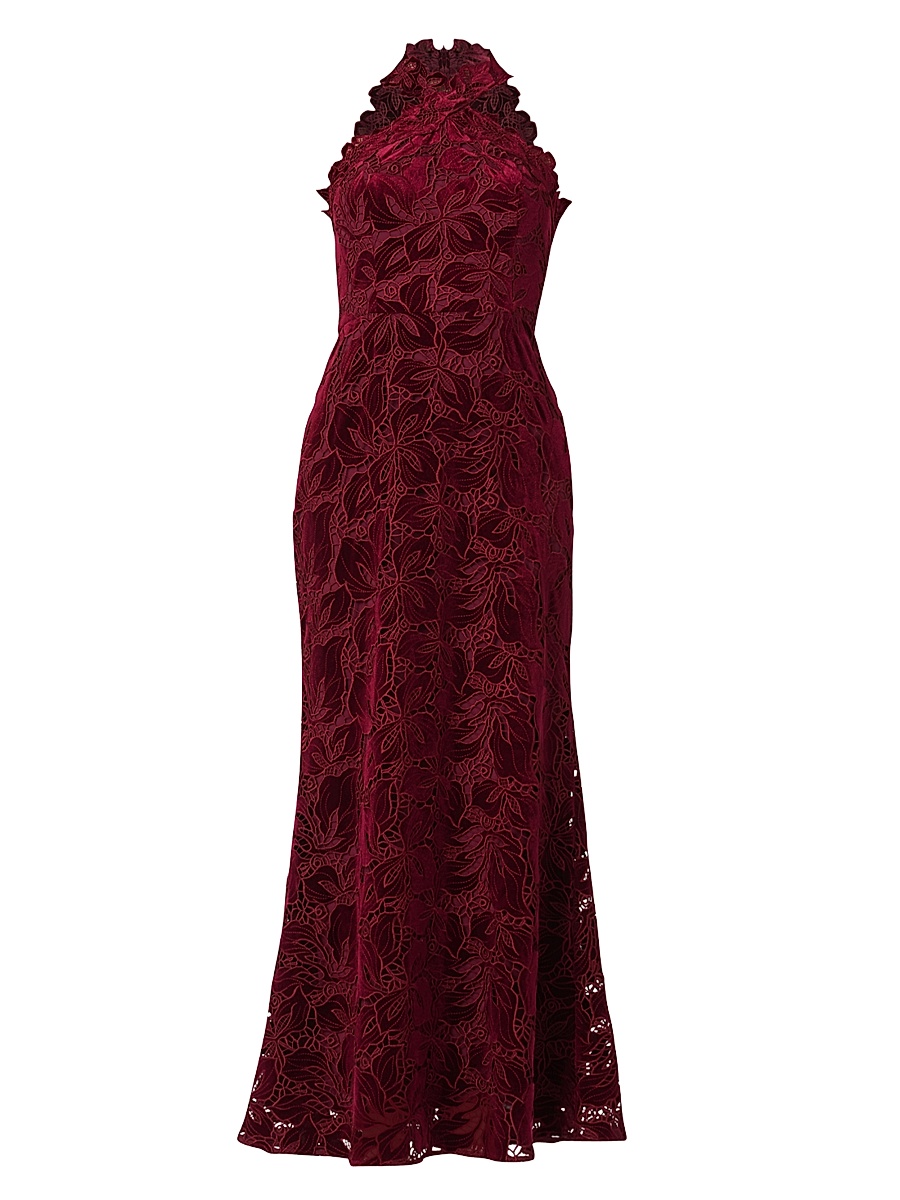 Shoshanna - Women's Vera Velvet Lace Maxi Dress