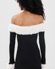 Show Me Your Mumu Show Me Your Mumu Donna Mini Dress Black Knit With White Faux Fur - 3