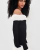 Show Me Your Mumu Show Me Your Mumu Donna Mini Dress Black Knit With White Faux Fur - 4