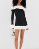 Show Me Your Mumu Show Me Your Mumu Donna Mini Dress Black Knit With White Faux Fur - 5