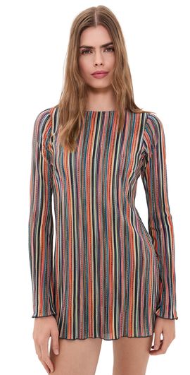 Show Me Your Mumu Show Me Your Mumu Drifter Mini Dress Sundown Stripe Knit