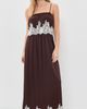 Show Me Your Mumu Show Me Your Mumu Emmylou Maxi Dress Chocolate Satin With Lace Trim - 2