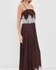 Show Me Your Mumu Show Me Your Mumu Emmylou Maxi Dress Chocolate Satin With Lace Trim - 4