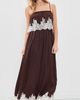 Show Me Your Mumu Show Me Your Mumu Emmylou Maxi Dress Chocolate Satin With Lace Trim - 5