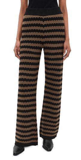 Show Me Your Mumu Show Me Your Mumu Feel Good Pants Coffee Stripe Knit
